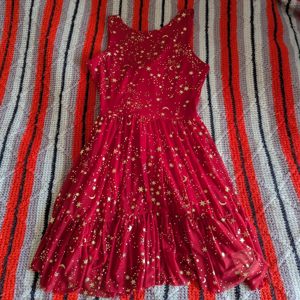 Black Milk Stardom Red Bow Back Dress size S NWT